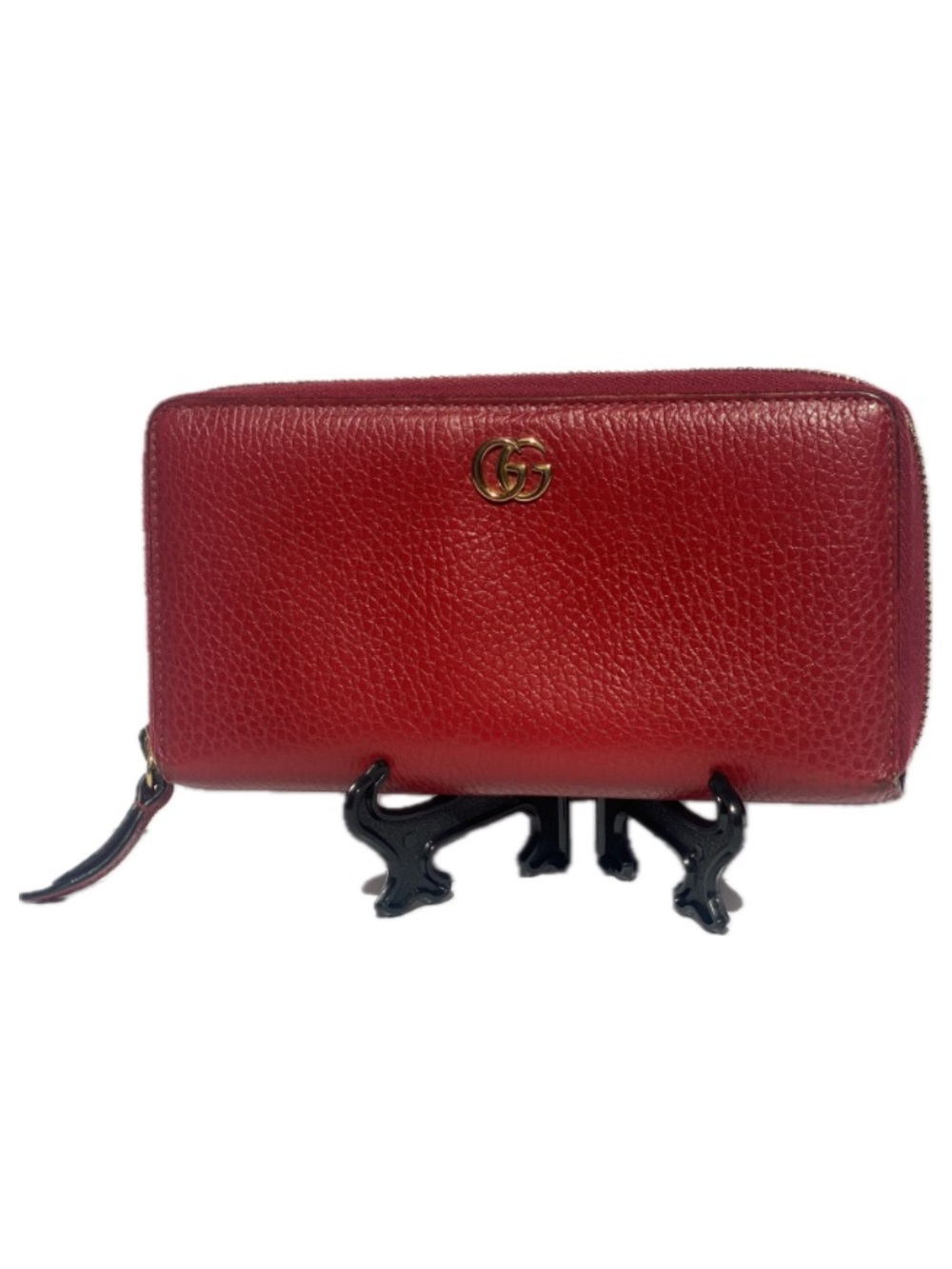 Gucci GG Mamont Zip Around Wallet In Red Leather - Picture 14 of 14